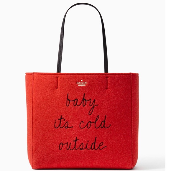 kate spade Handbags - ✨NWOT✨ Large Festive Holiday Winter Red Felt Tote
